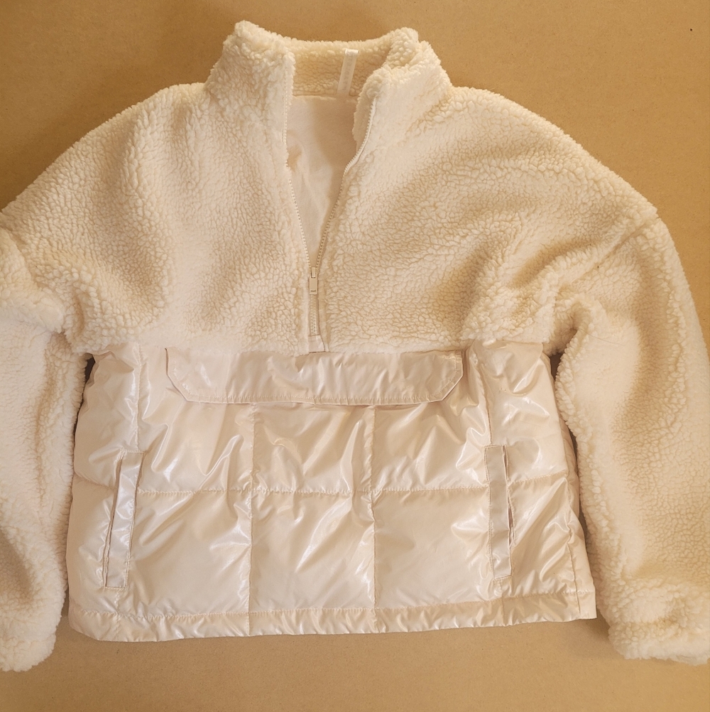 Fabletics Cream Sherpa Jacket